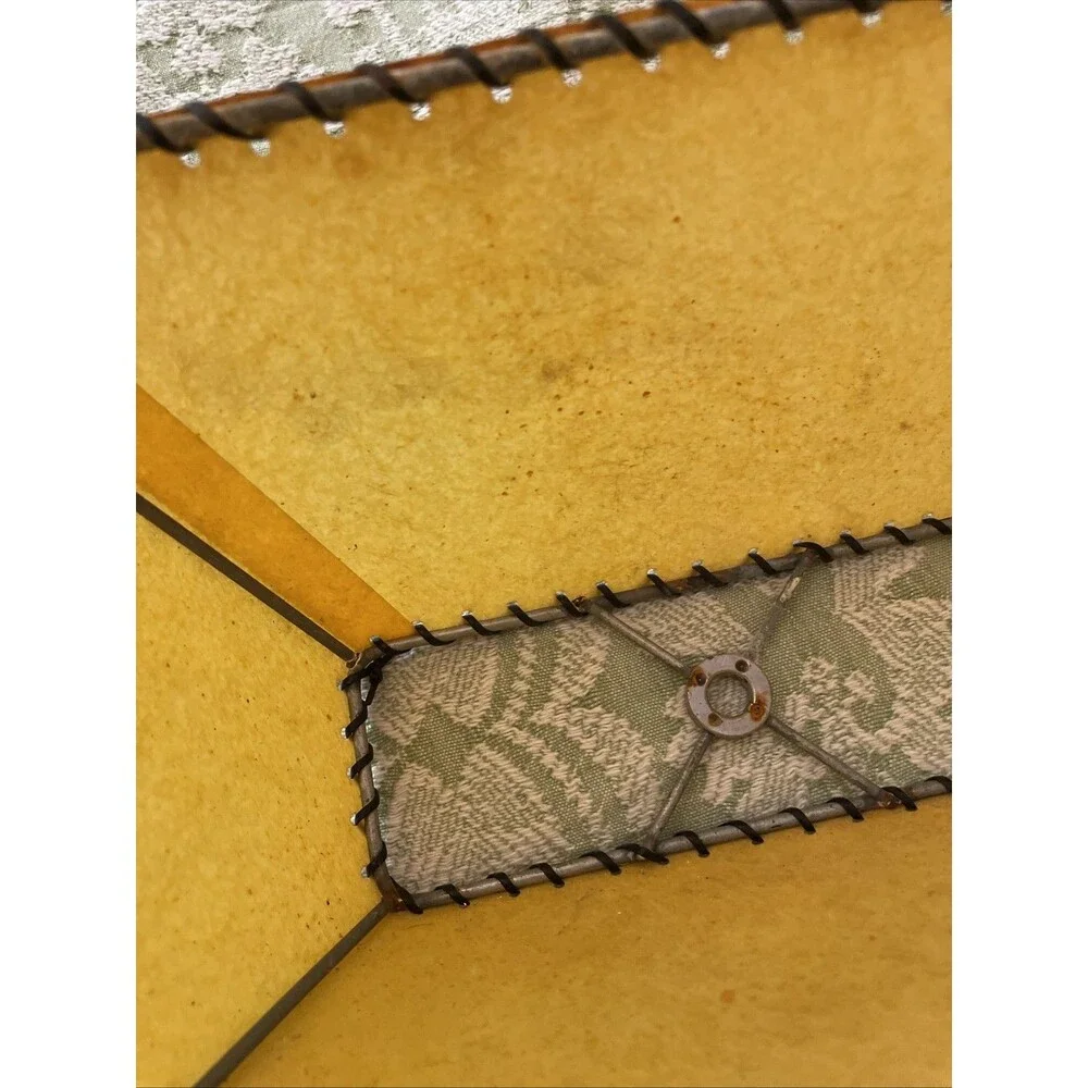 Vintage Mid Century Laced Lampshade Small Rectangle Rustic